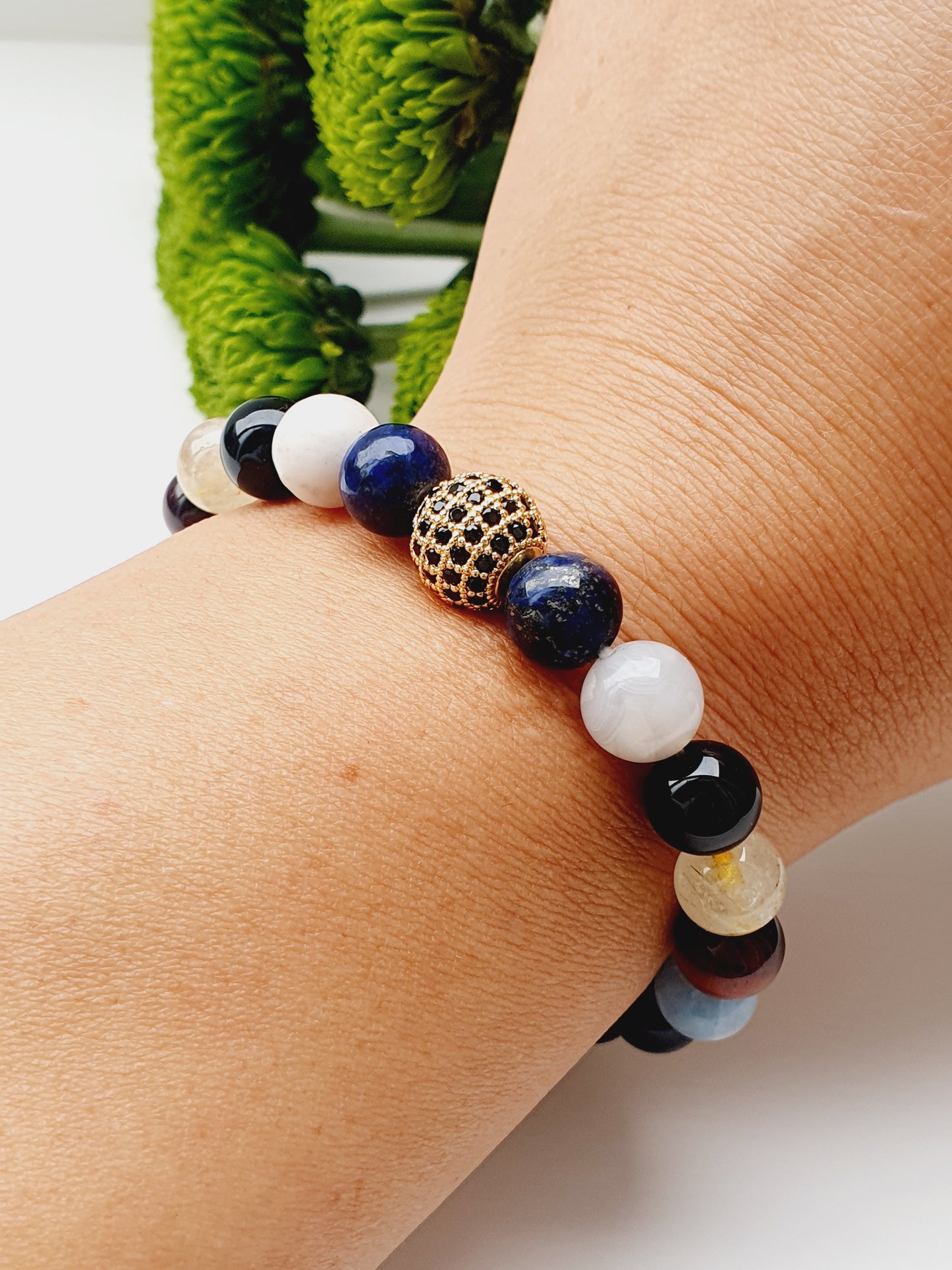 The Light of God bracelet natural stone 8mm bead
